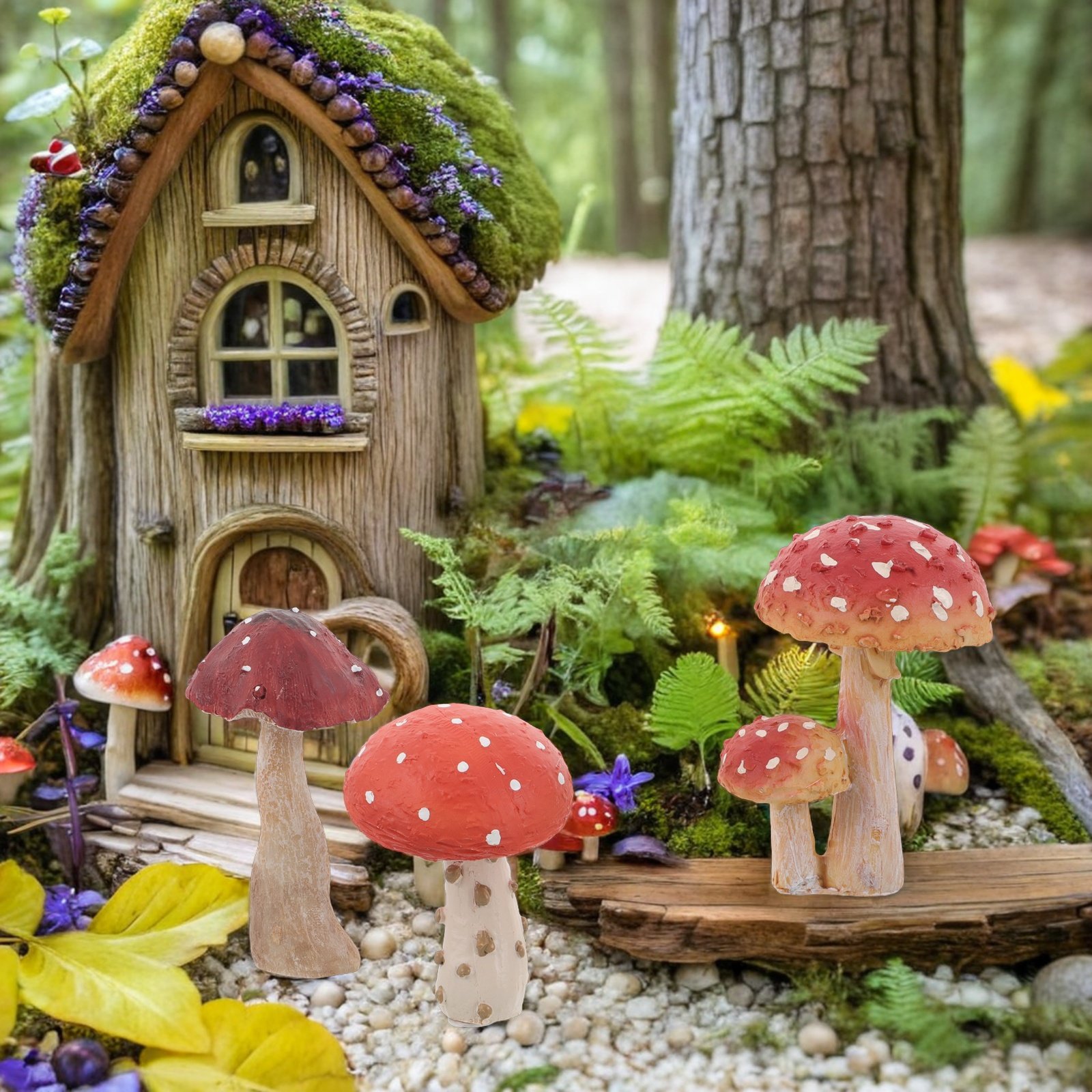 3 szt. Żywiczne figurki grzybó – Bonsai Garden Set Up recenzja i cena