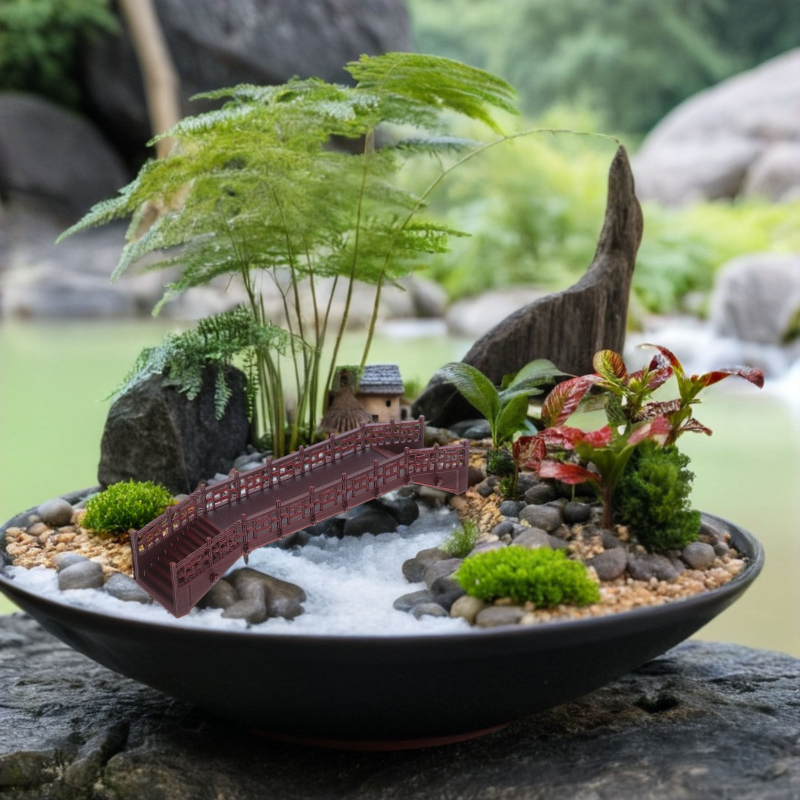 Miniaturowa ozdoba mostku w st – Bonsai Garden Set Up recenzja i cena